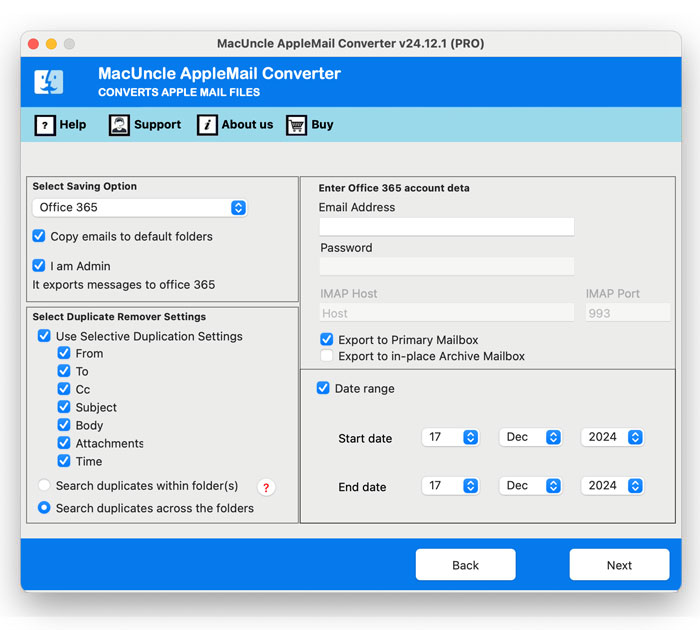 enter id and password to Transfer Mac Mailboxes to Office 365