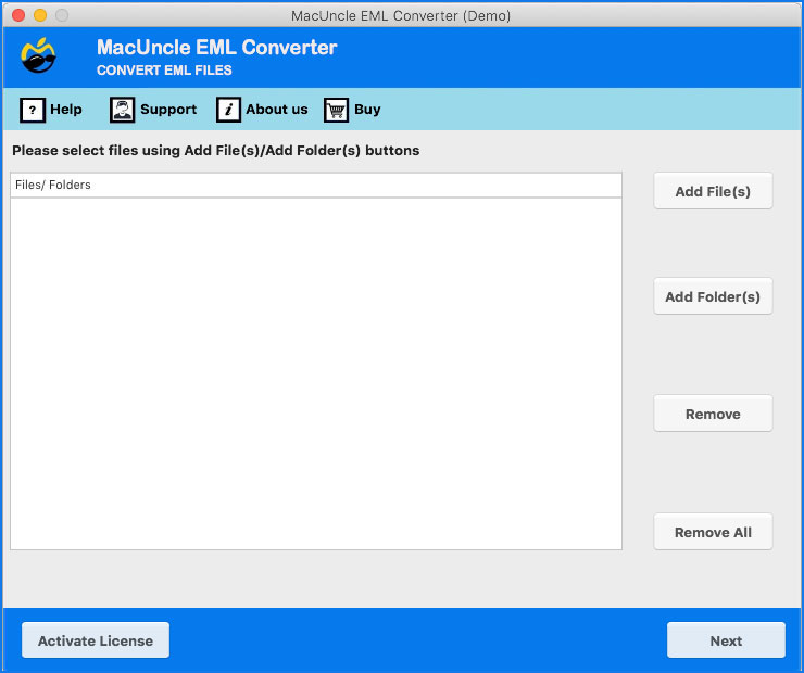 Start EML Converter for Mac