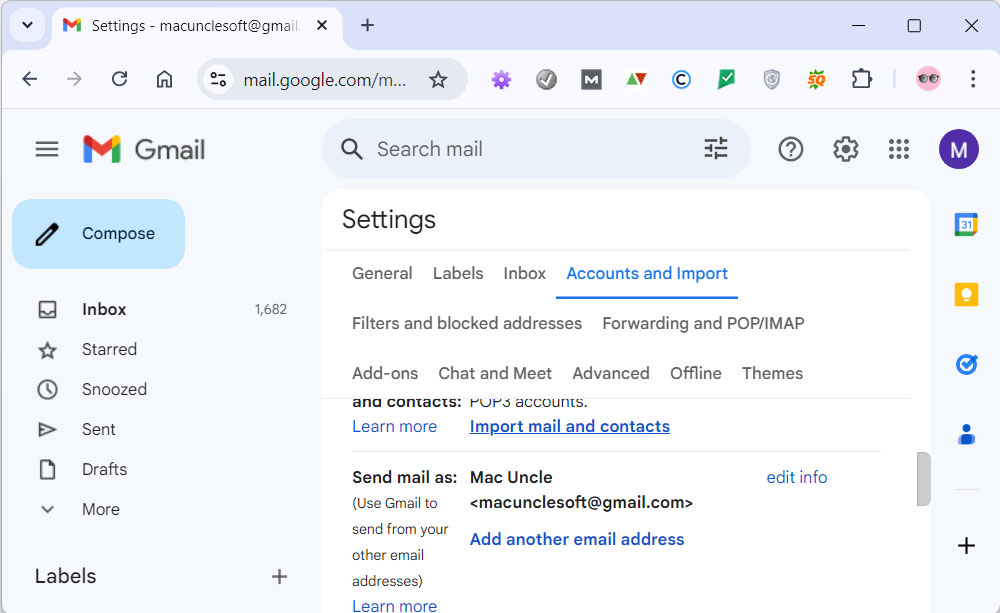 select import mail and contacts