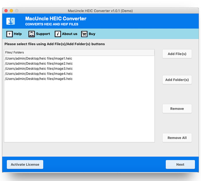 Start MacUncle tool to Batch Convert HEIC to PNG