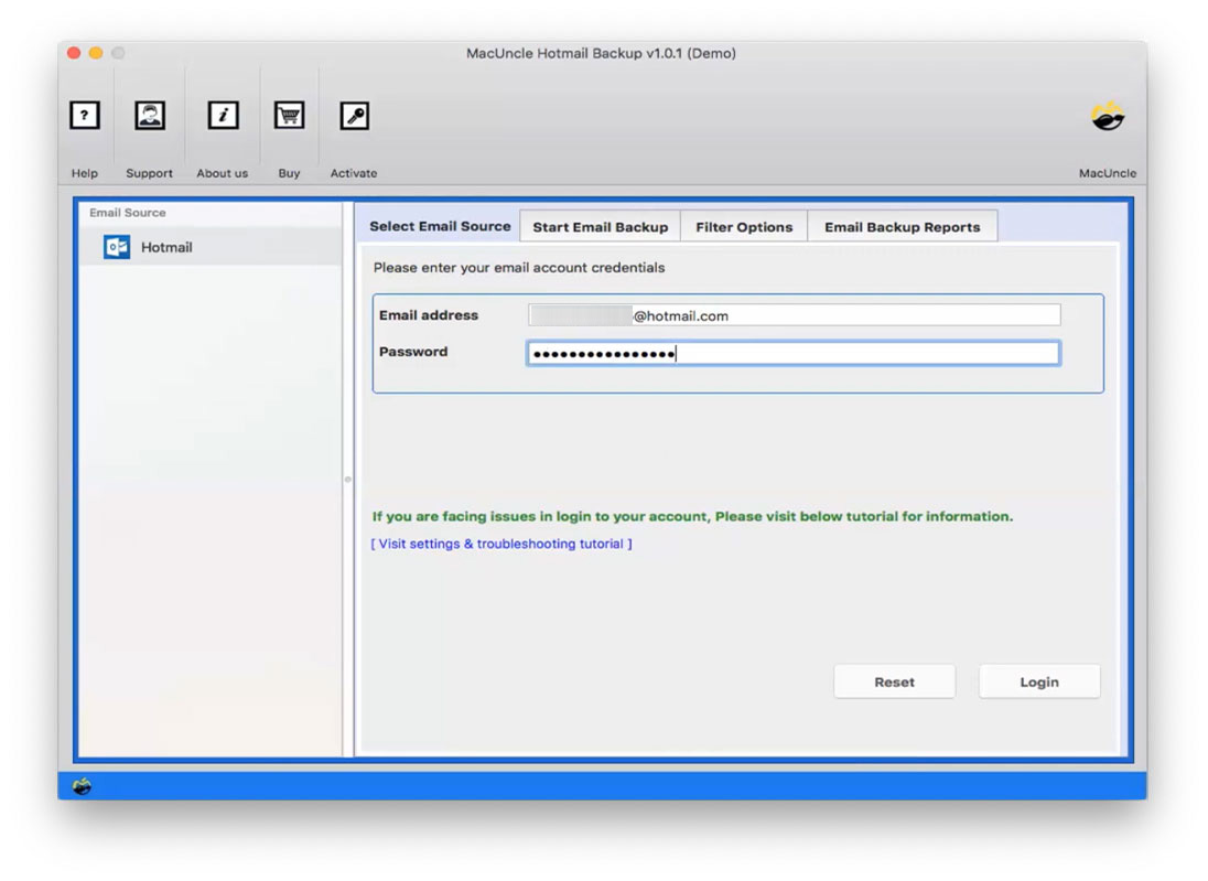 Enter Hotmail Credentials to Add Hotmail to Mac Mail 