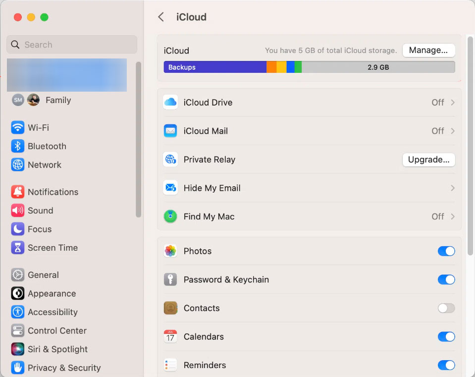 manage icloud storage