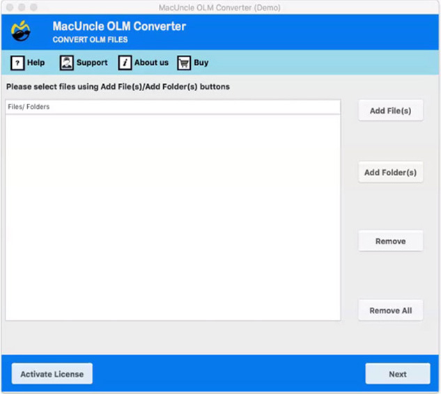 start olm to vcard converter for Mac