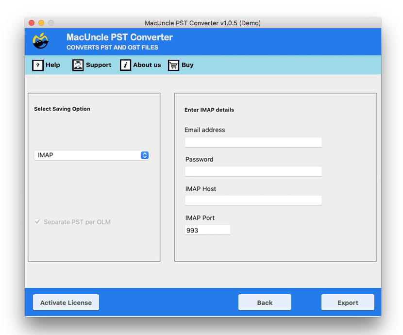 Geben Sie die IMAP-Details ein, um PST in Gmail zu importieren