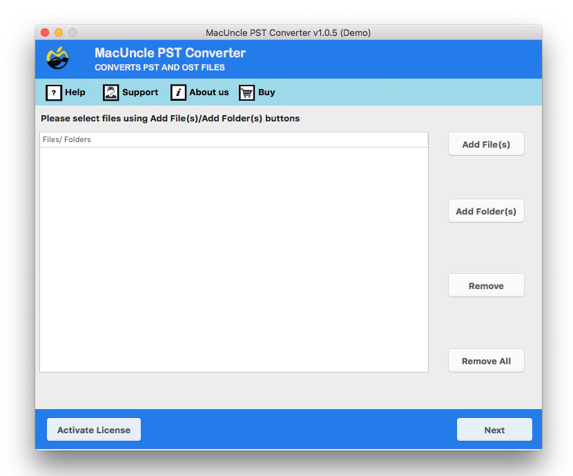 start the tool to import pst to Gmail mac