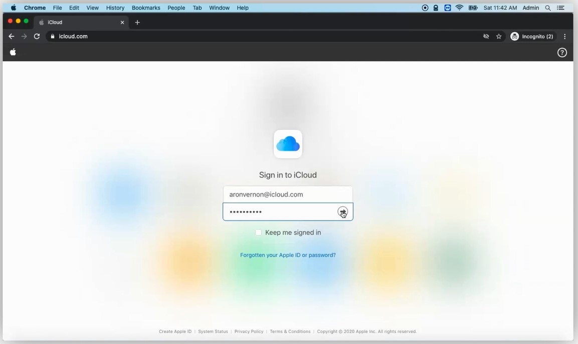 Start the iCloud account to import csv contacts to icloud