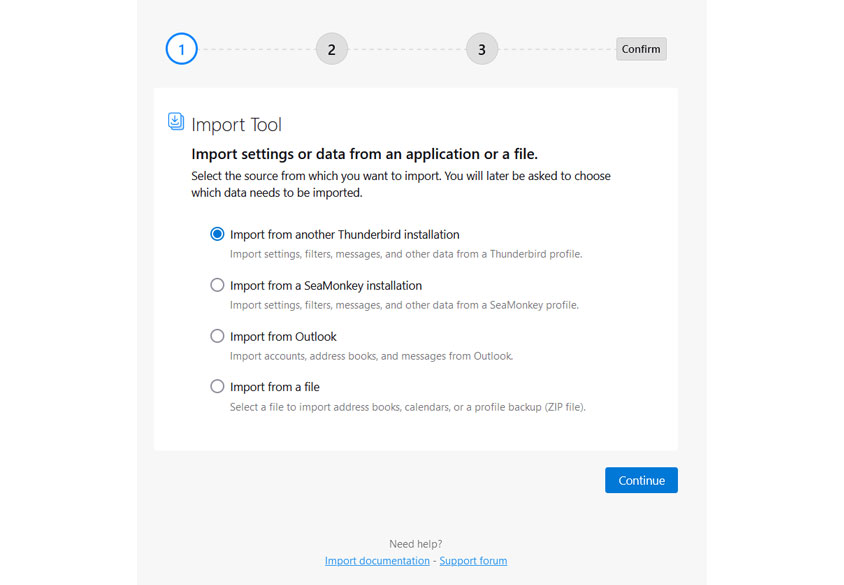 wählen Sie Importieren aus Outlook